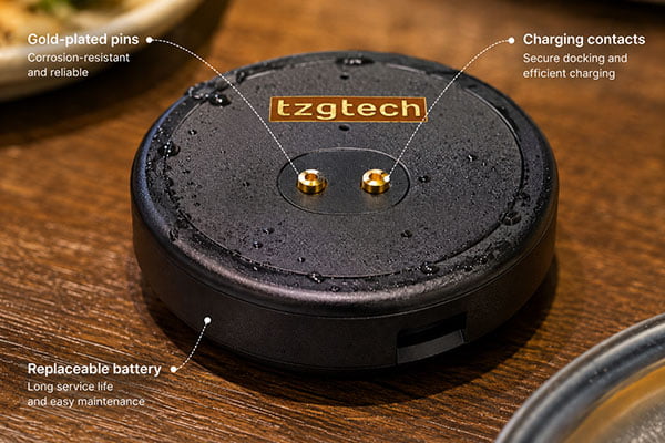 Worn charging contacts on a tag